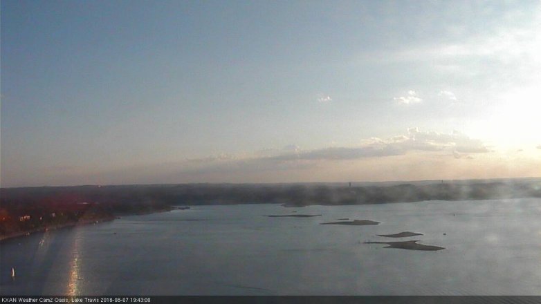 Lake Travis webcam, August 7, 2018 6:45 PM CT