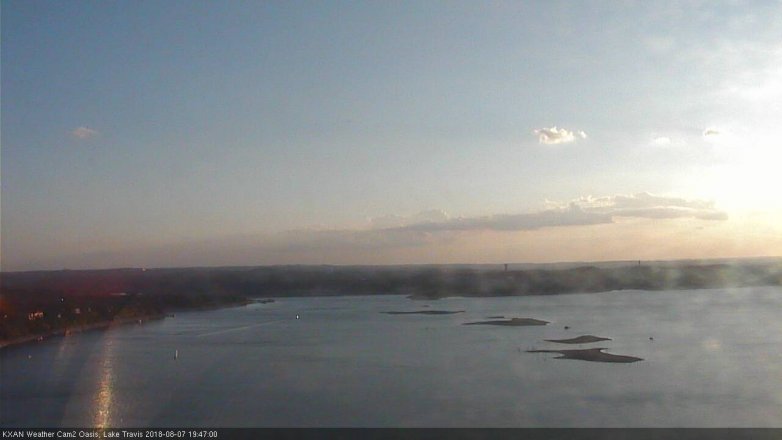 Lake Travis webcam, August 7, 2018 6:50 PM CT