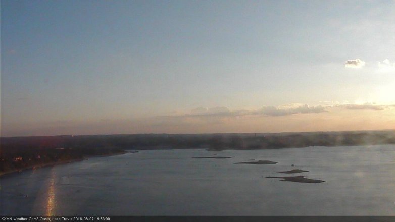 Lake Travis webcam, August 7, 2018 6:55 PM CT