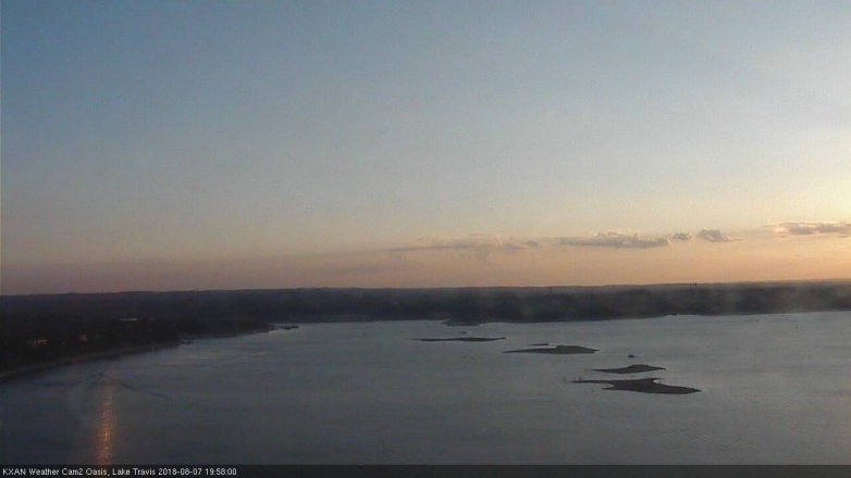 Lake Travis webcam, August 7, 2018 7:00 PM CT