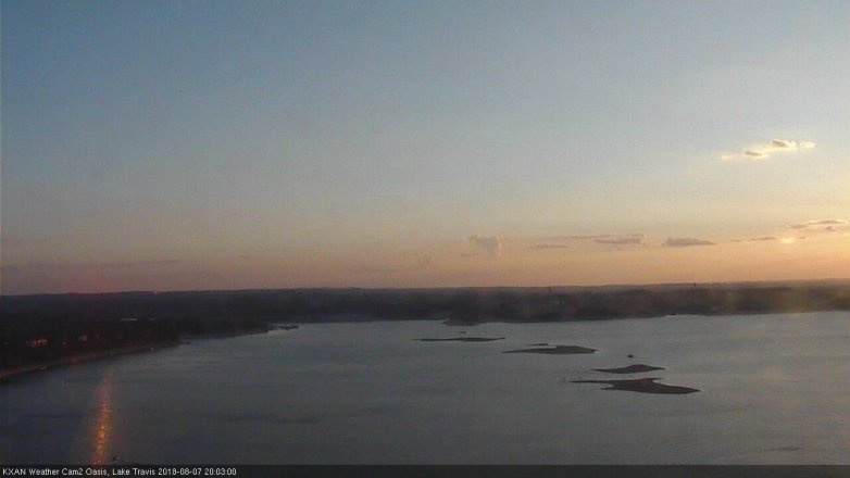 Lake Travis webcam, August 7, 2018 7:05 PM CT