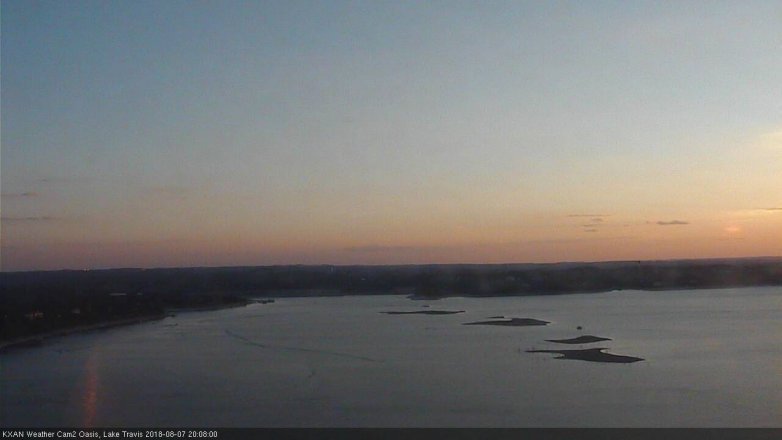 Lake Travis webcam, August 7, 2018 7:10 PM CT