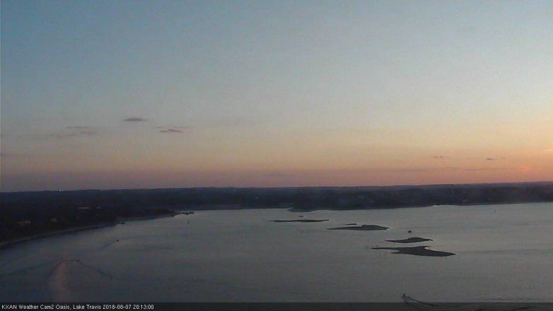 Lake Travis webcam, August 7, 2018 7:15 PM CT