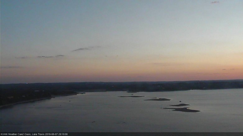 Lake Travis webcam, August 7, 2018 7:20 PM CT