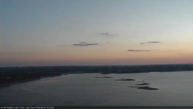 Lake Travis webcam, August 7, 2018 7:25 PM CT