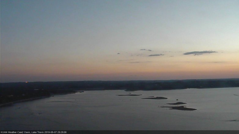 Lake Travis webcam, August 7, 2018 7:30 PM CT
