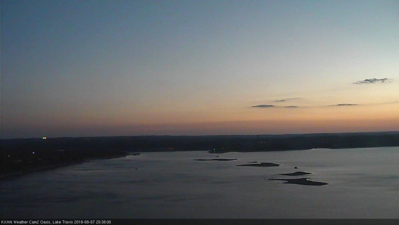 Lake Travis webcam, August 7, 2018 7:40 PM CT