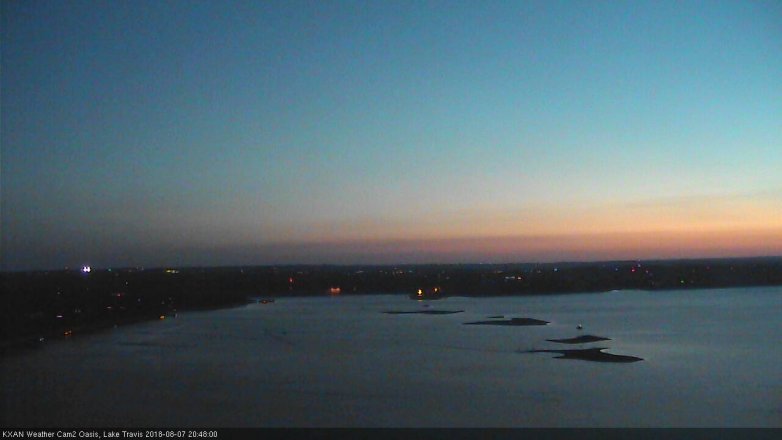 Lake Travis webcam, August 7, 2018 7:50 PM CT
