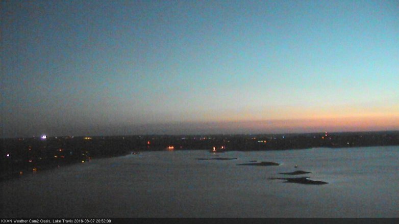 Lake Travis webcam, August 7, 2018 7:55 PM CT