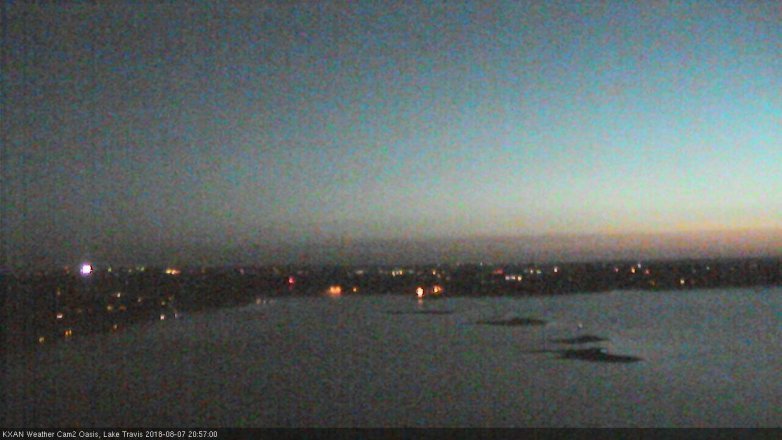 Lake Travis webcam, August 7, 2018 8:00 PM CT
