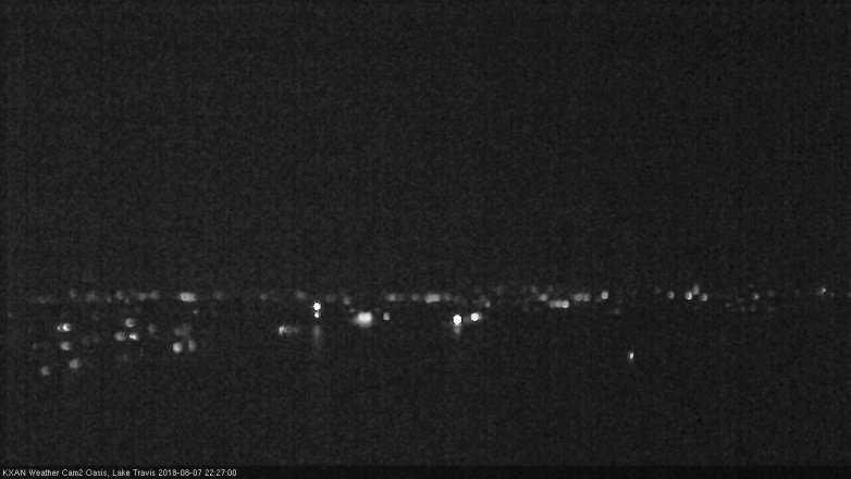 Lake Travis webcam, August 7, 2018 9:30 PM CT