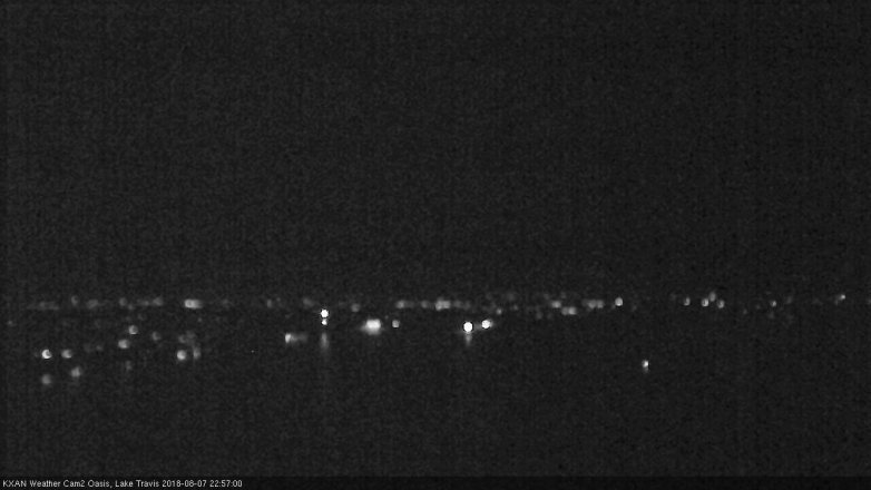 Lake Travis webcam, August 7, 2018 10:00 PM CT
