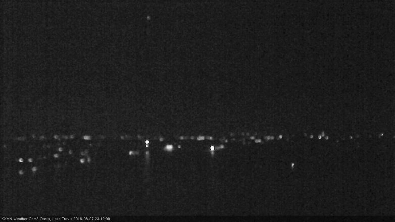 Lake Travis webcam, August 7, 2018 10:15 PM CT