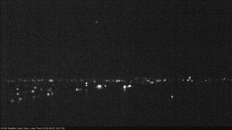 Lake Travis webcam, August 7, 2018 10:30 PM CT