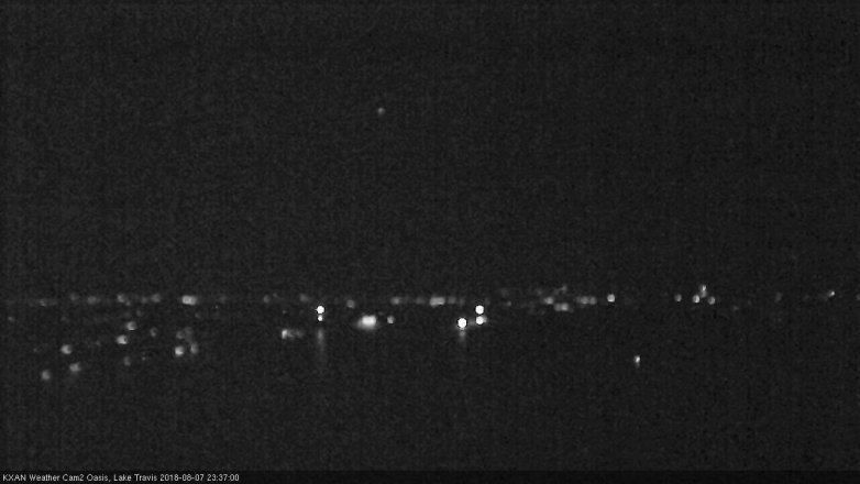 Lake Travis webcam, August 7, 2018 10:40 PM CT