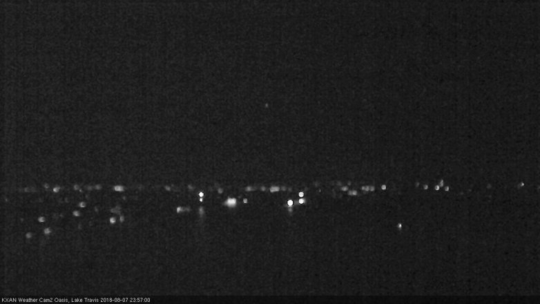 Lake Travis webcam, August 7, 2018 11:00 PM CT