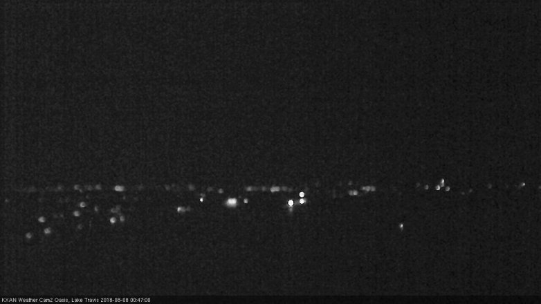 Lake Travis webcam, August 7, 2018 11:50 PM CT