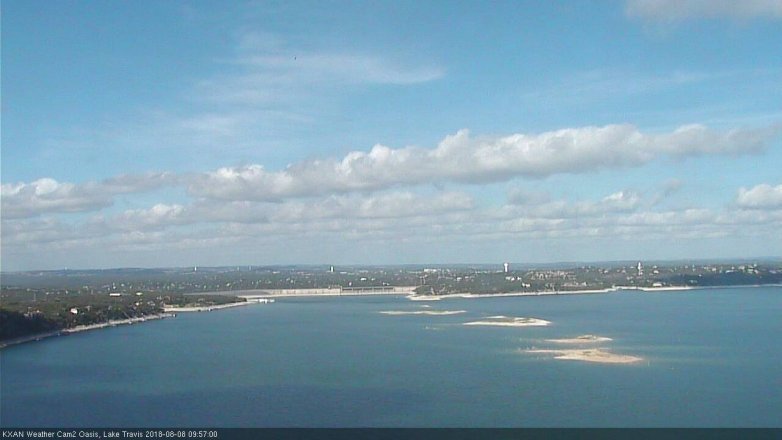 Lake Travis webcam, August 8, 2018 9:00 AM CT