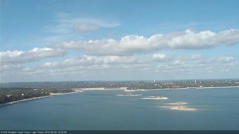 Lake Travis webcam, August 8, 2018 9:05 AM CT