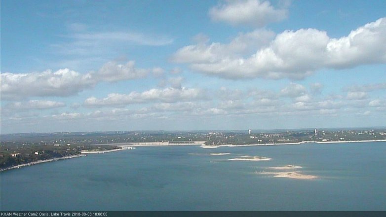 Lake Travis webcam, August 8, 2018 9:10 AM CT