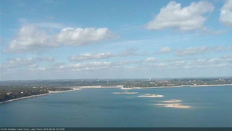 Lake Travis webcam, August 8, 2018 9:20 AM CT