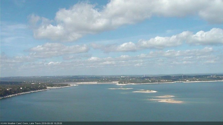 Lake Travis webcam, August 8, 2018 9:30 AM CT
