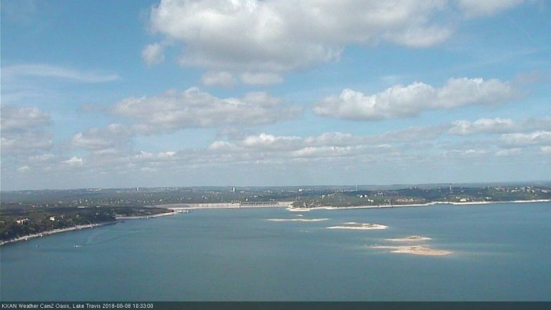 Lake Travis webcam, August 8, 2018 9:35 AM CT