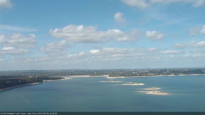 Lake Travis webcam, August 8, 2018 9:40 AM CT