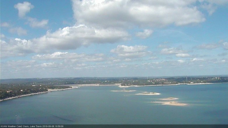 Lake Travis webcam, August 8, 2018 10:00 AM CT