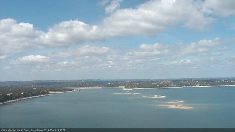 Lake Travis webcam, August 8, 2018 10:10 AM CT