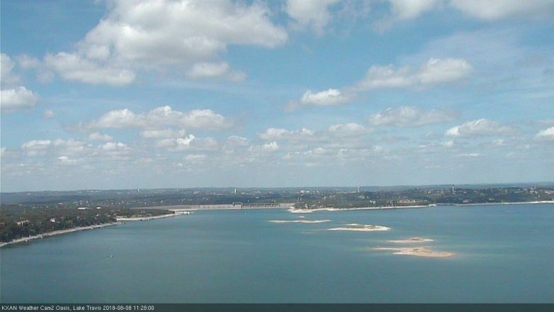 Lake Travis webcam, August 8, 2018 10:30 AM CT