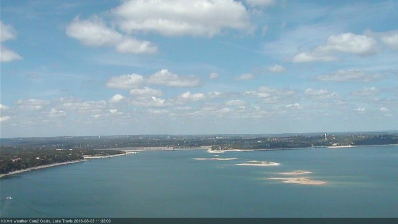 Lake Travis webcam, August 8, 2018 10:35 AM CT
