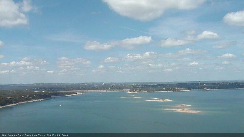 Lake Travis webcam, August 8, 2018 10:40 AM CT