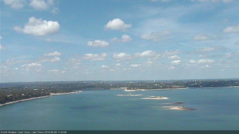 Lake Travis webcam, August 8, 2018 10:45 AM CT