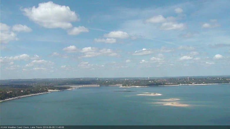 Lake Travis webcam, August 8, 2018 10:50 AM CT
