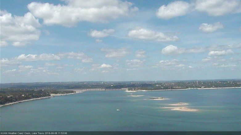 Lake Travis webcam, August 8, 2018 10:55 AM CT
