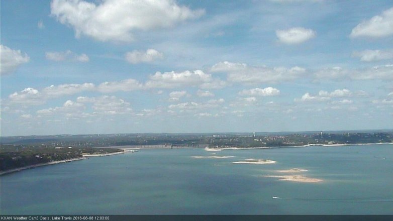 Lake Travis webcam, August 8, 2018 11:05 AM CT