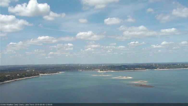 Lake Travis webcam, August 8, 2018 11:10 AM CT