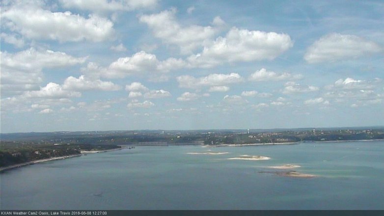 Lake Travis webcam, August 8, 2018 11:30 AM CT
