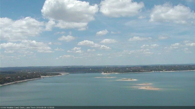 Lake Travis webcam, August 8, 2018 12:00 PM CT