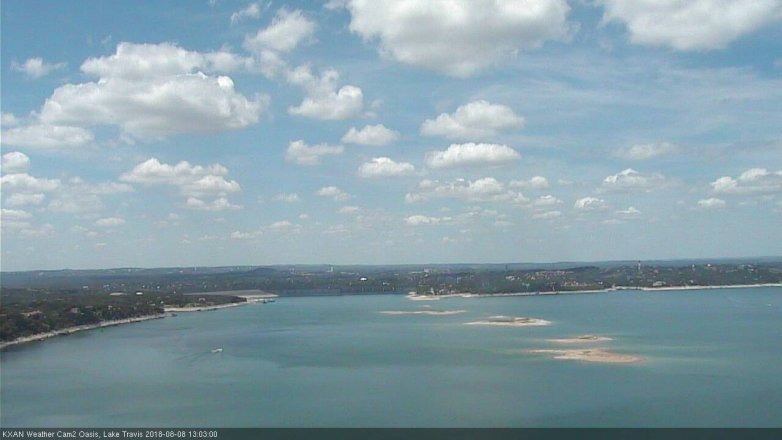 Lake Travis webcam, August 8, 2018 12:05 PM CT