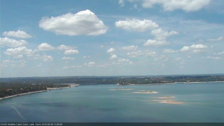 Lake Travis webcam, August 8, 2018 12:10 PM CT