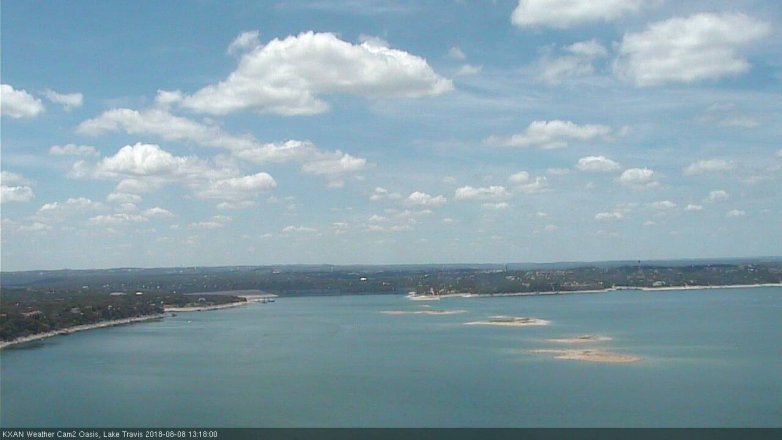 Lake Travis webcam, August 8, 2018 12:20 PM CT