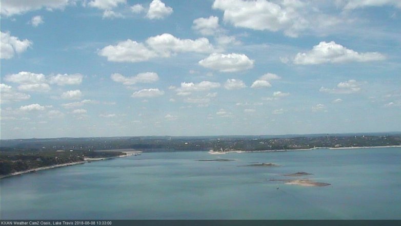 Lake Travis webcam, August 8, 2018 12:35 PM CT