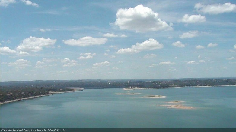 Lake Travis webcam, August 8, 2018 12:45 PM CT