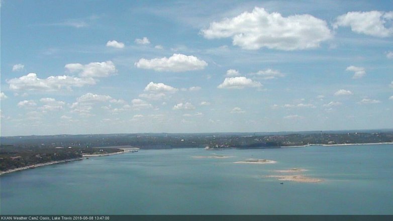 Lake Travis webcam, August 8, 2018 12:50 PM CT