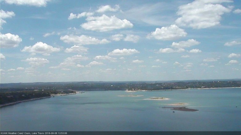 Lake Travis webcam, August 8, 2018 12:55 PM CT