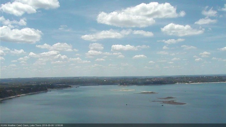 Lake Travis webcam, August 8, 2018 1:00 PM CT