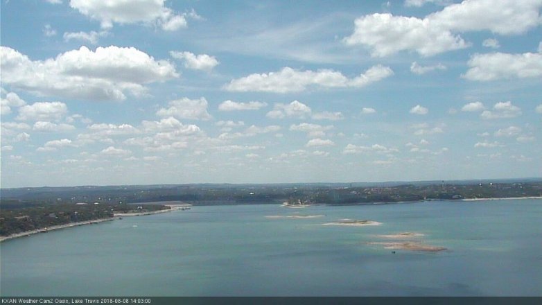 Lake Travis webcam, August 8, 2018 1:05 PM CT