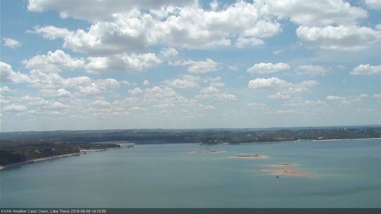 Lake Travis webcam, August 8, 2018 1:20 PM CT
